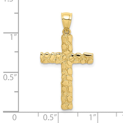 10K Yellow Gold 10K Nugget Cross Pendant