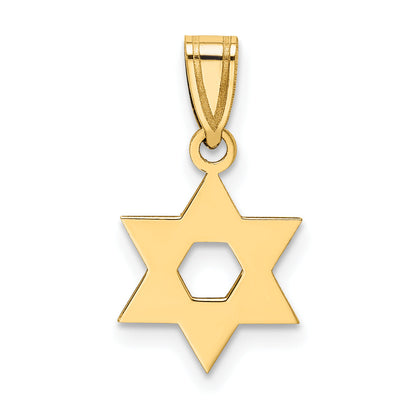 10K Yellow Gold Star Of David Pendant