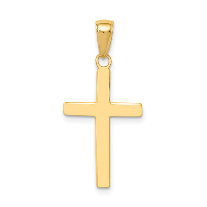 10K Yellow Gold Polished Cross Pendant