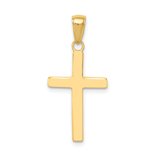 10K Yellow Gold Polished Cross Pendant