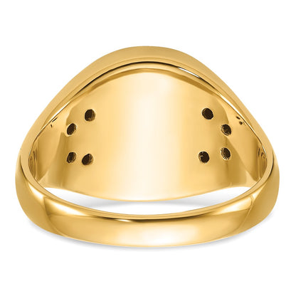 10K Yellow Gold Men'S Polished And Textured Masonic Ring Mounting