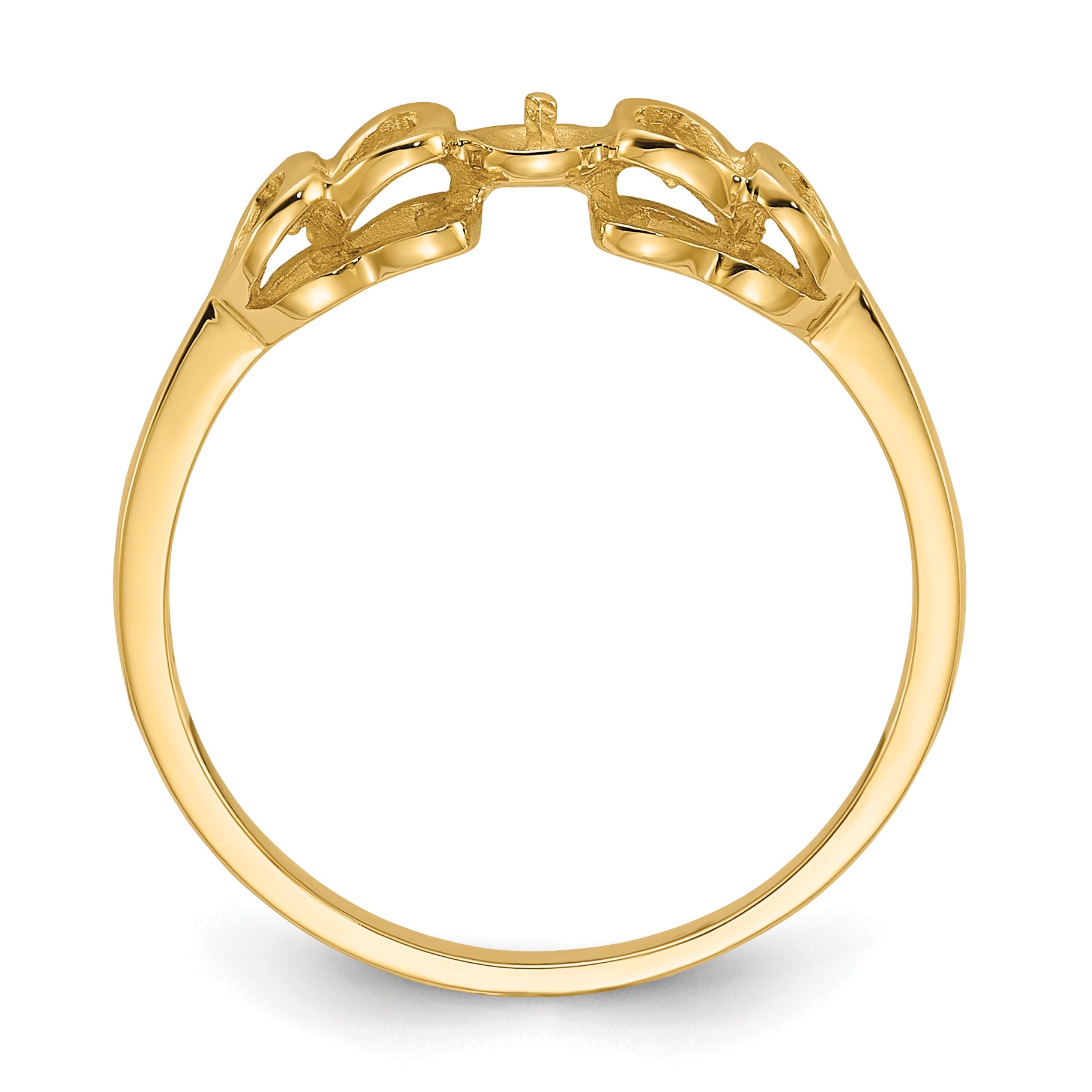 10K Yellow Gold 10K Polished Pearl Ring Mounting