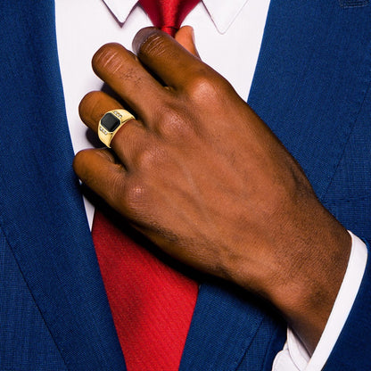 10K Yellow Gold 10K Men'S Band Mounting