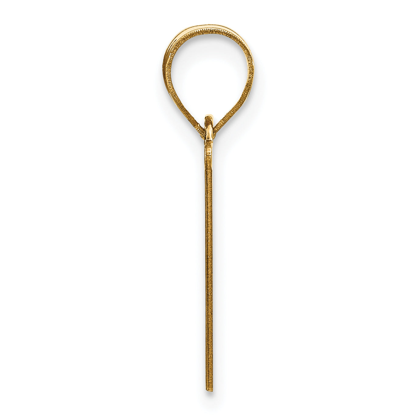 10K Yellow Gold 10K Polished Etched Letter V Initial Pendant