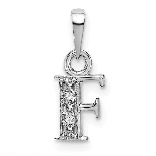10K White Gold 10Kw Initial F Charm