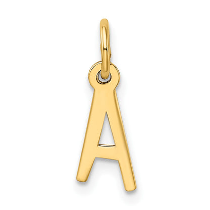 10K Yellow Gold Small Slanted Block Initial A Charm