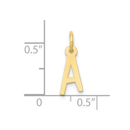 10K Yellow Gold Small Slanted Block Initial A Charm