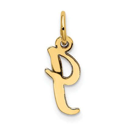 10K Yellow Gold Small Script Initial I Charm