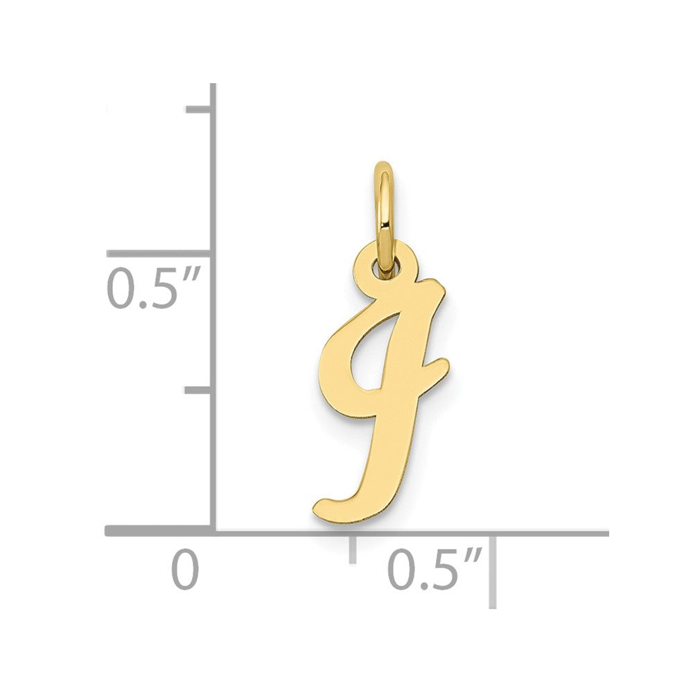 10K Yellow Gold Small Script Initial I Charm