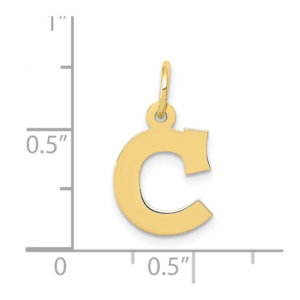 10K Yellow Gold Small Block Initial C Charm