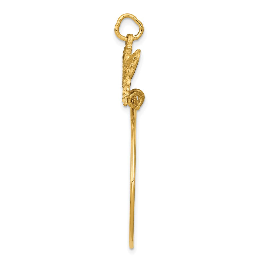 10K Yellow Gold Butterfly Holder Charm