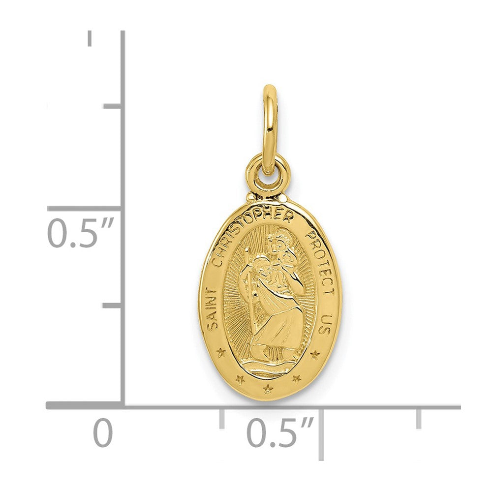 10K Yellow Gold Saint Christopher Medal Charm