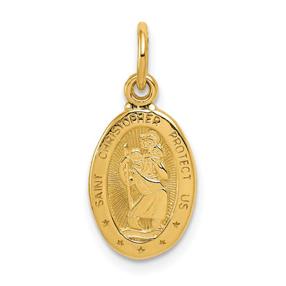 10K Yellow Gold Saint Christopher Medal Charm