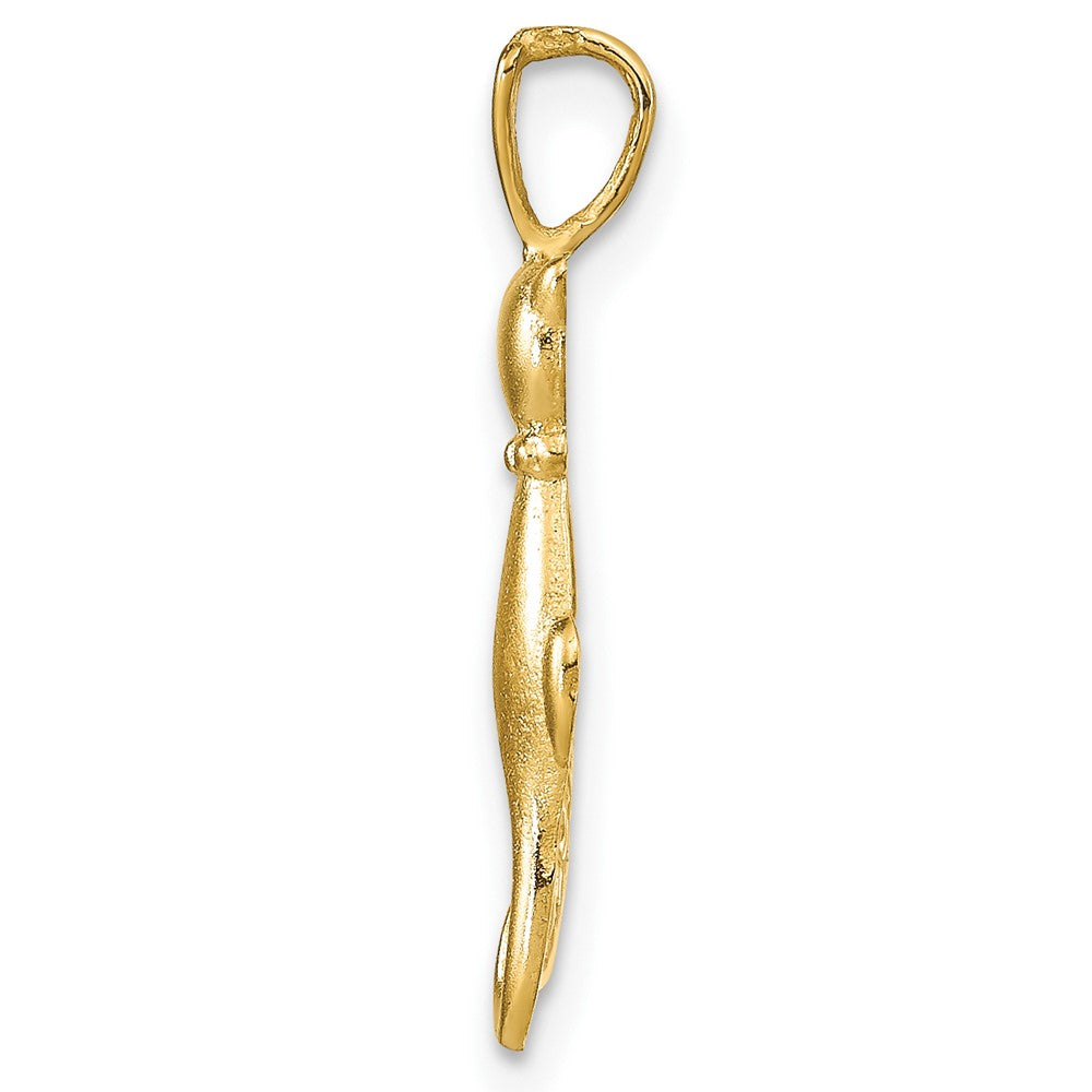 10K Yellow Gold Satin & Polished Cats Pendant