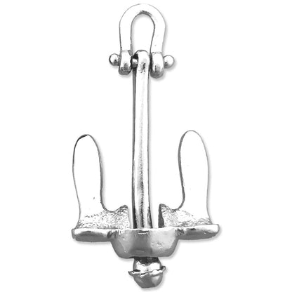14K Gold 36MM 3D Ship Anchor Pendant