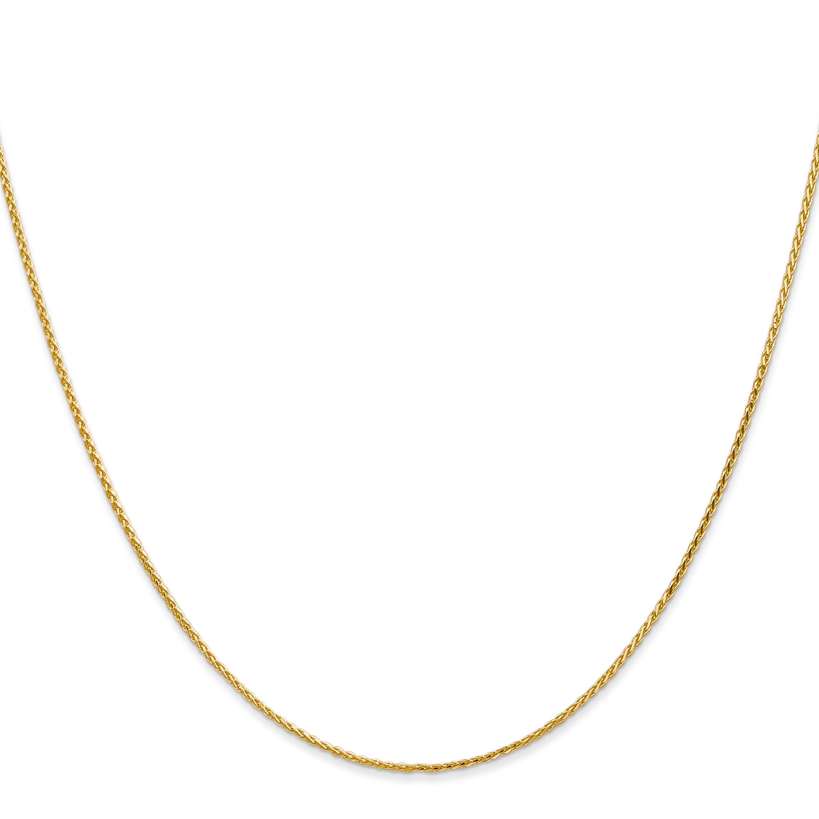 24 Inch 14K 1.0mm D/C Wheat Chain Necklace