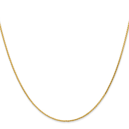 18 Inch 14K 1.0mm D/C Wheat Chain Necklace