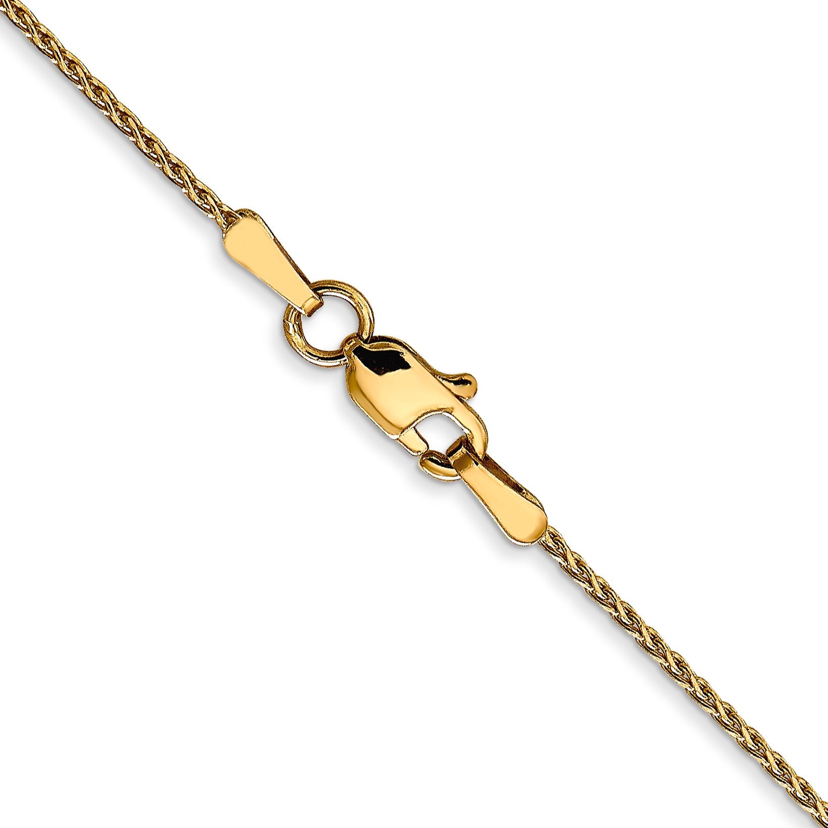 2 Inch 14K Yellow Gold 1.0mm D/C Wheat Chain Necklace
