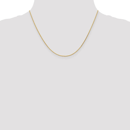 18 Inch 14K 1.0mm D/C Wheat Chain Necklace