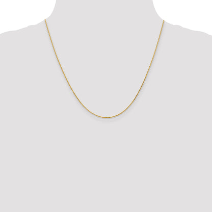 2 Inch 14K Yellow Gold 1.0mm D/C Wheat Chain Necklace