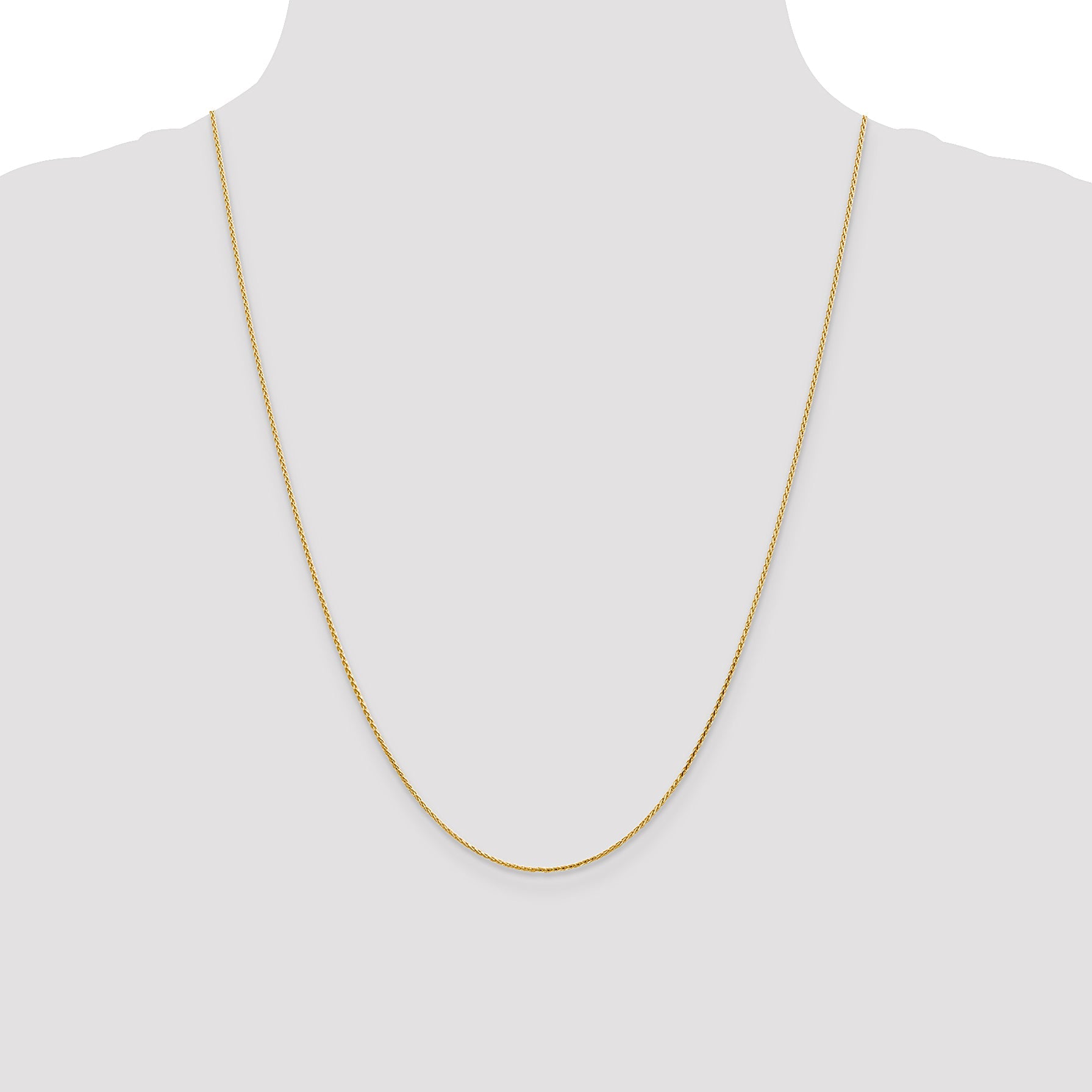 24 Inch 14K 1.0mm D/C Wheat Chain Necklace