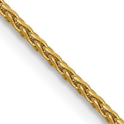 2 Inch 14K Yellow Gold 1.0mm D/C Wheat Chain Necklace