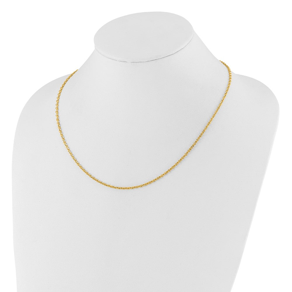 14K Adjustable 2.5mm Semi-Solid D/C Cable Chain Necklace