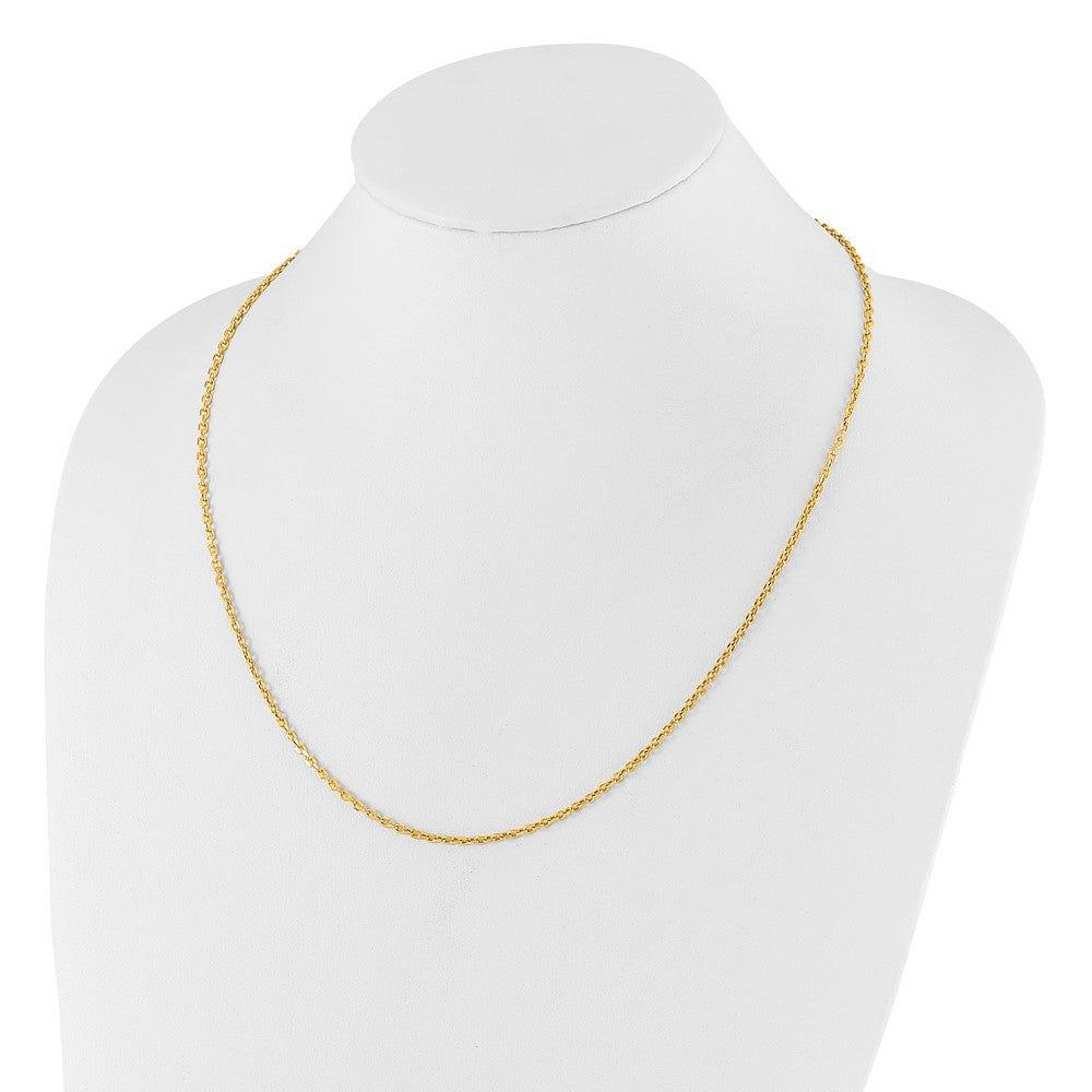 14K Adjustable 2.5mm Semi-Solid D/C Cable Chain Necklace