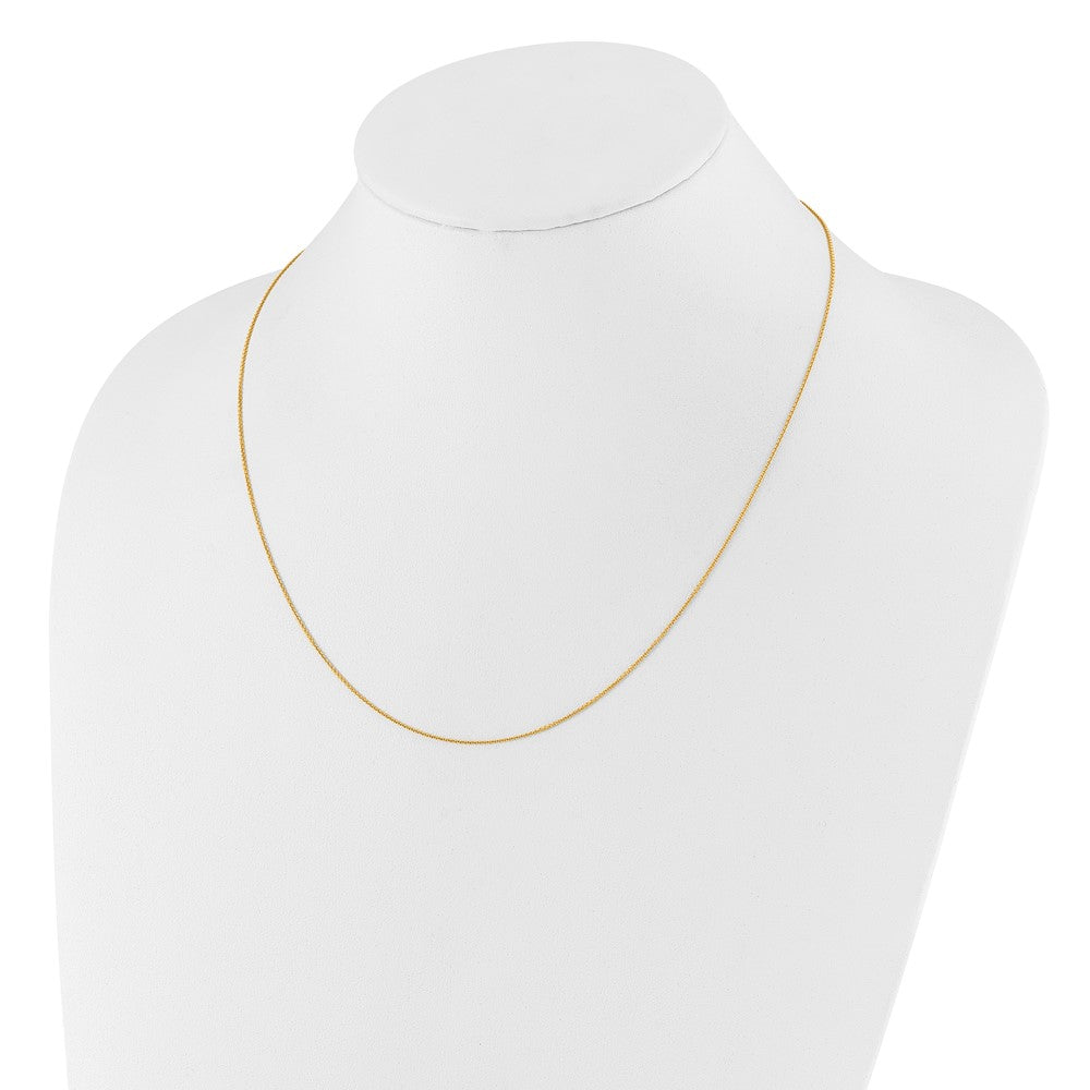 22 Inch 14K Adjustable .7mm Round Cable Chain Necklace