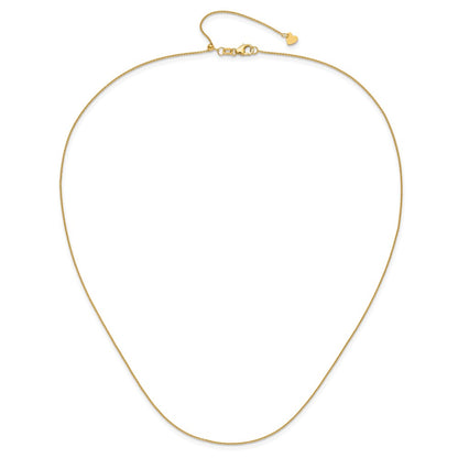 22 Inch 14K Adjustable .7mm Round Cable Chain Necklace