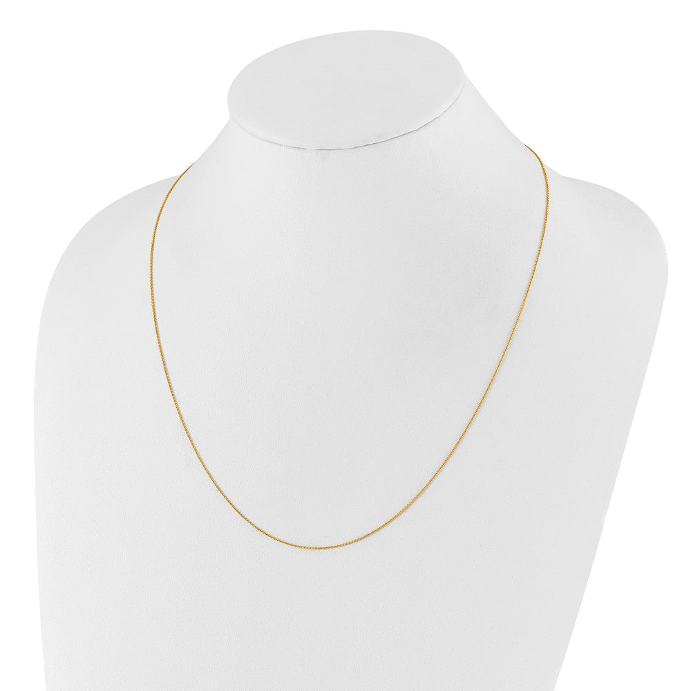 22 Inch 14K Adjustable .7mm Round Cable Chain Necklace