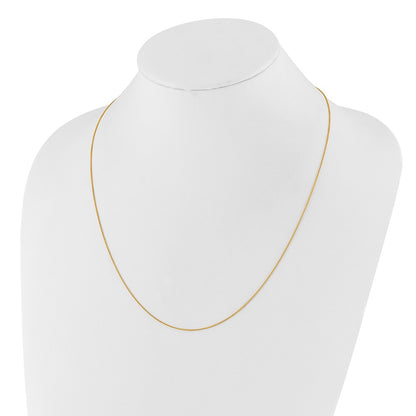 22 Inch 14K Adjustable .7mm Round Cable Chain Necklace