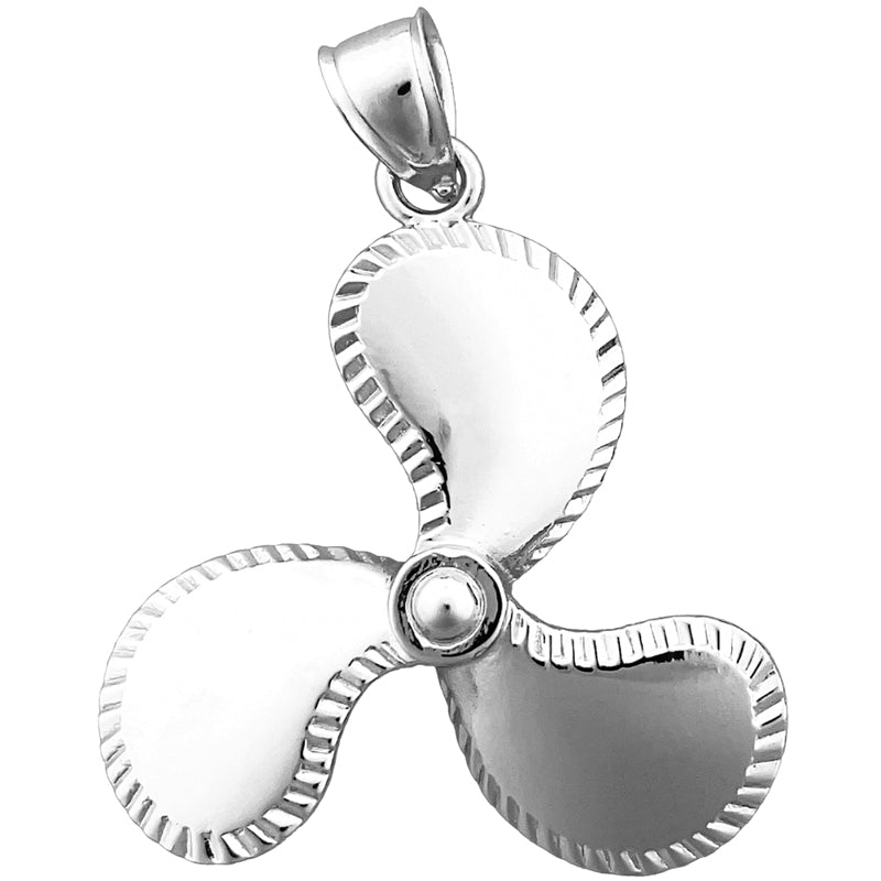 14K Gold 32MM Propeller Pendant