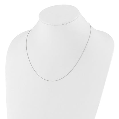 14K White Gold Adjustable .7mm Round Cable Chain Necklace