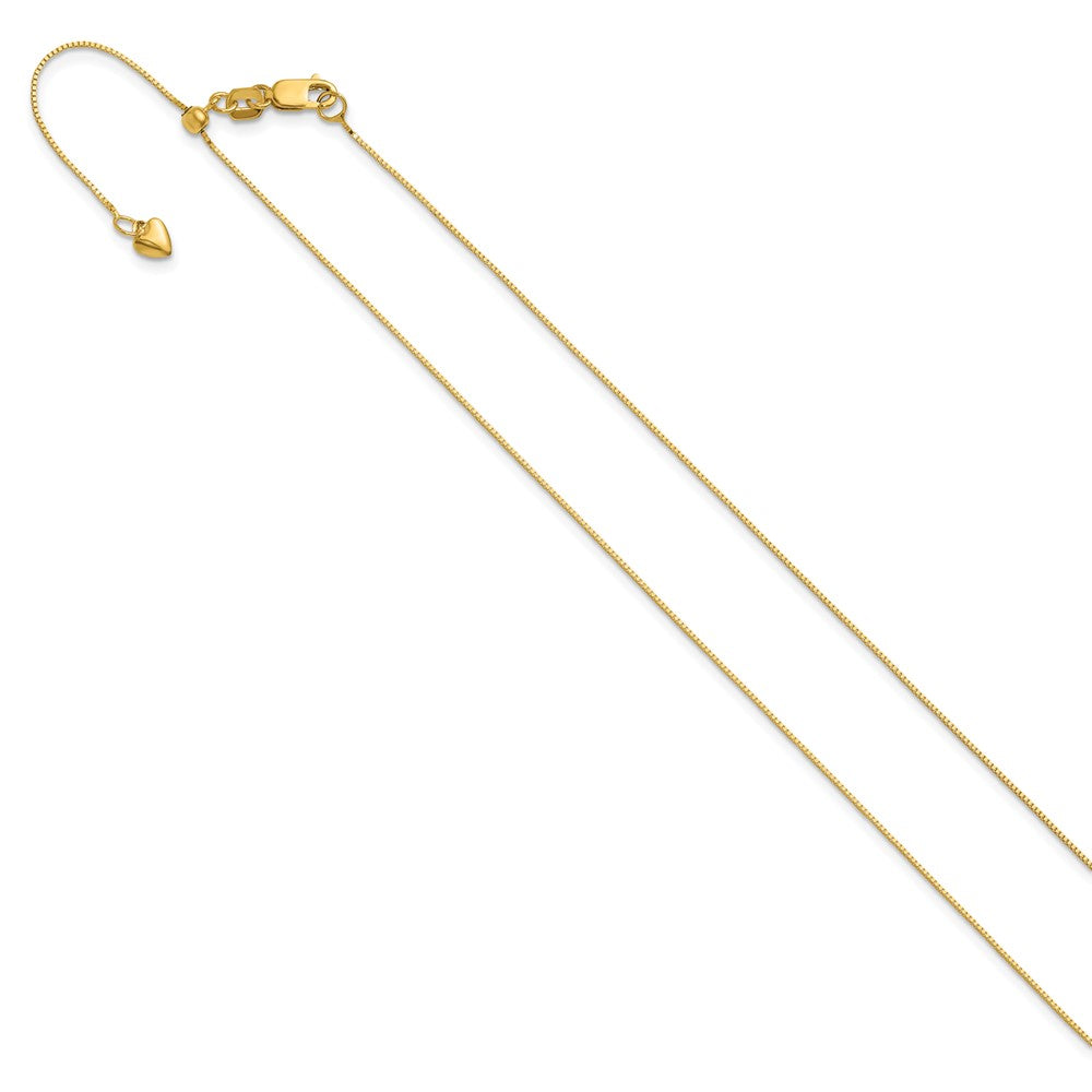 26 Inch 14K Yellow Gold Adjustable .55mm Baby Box Chain Necklace
