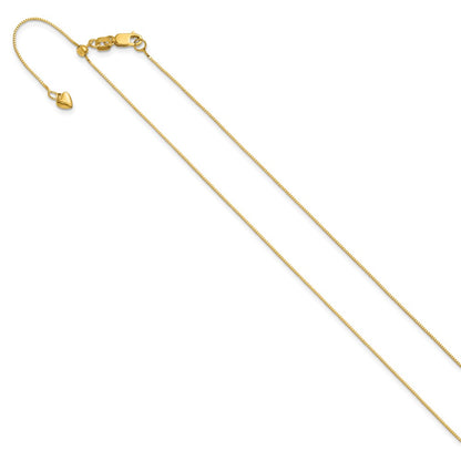 26 Inch 14K Yellow Gold Adjustable .55mm Baby Box Chain Necklace