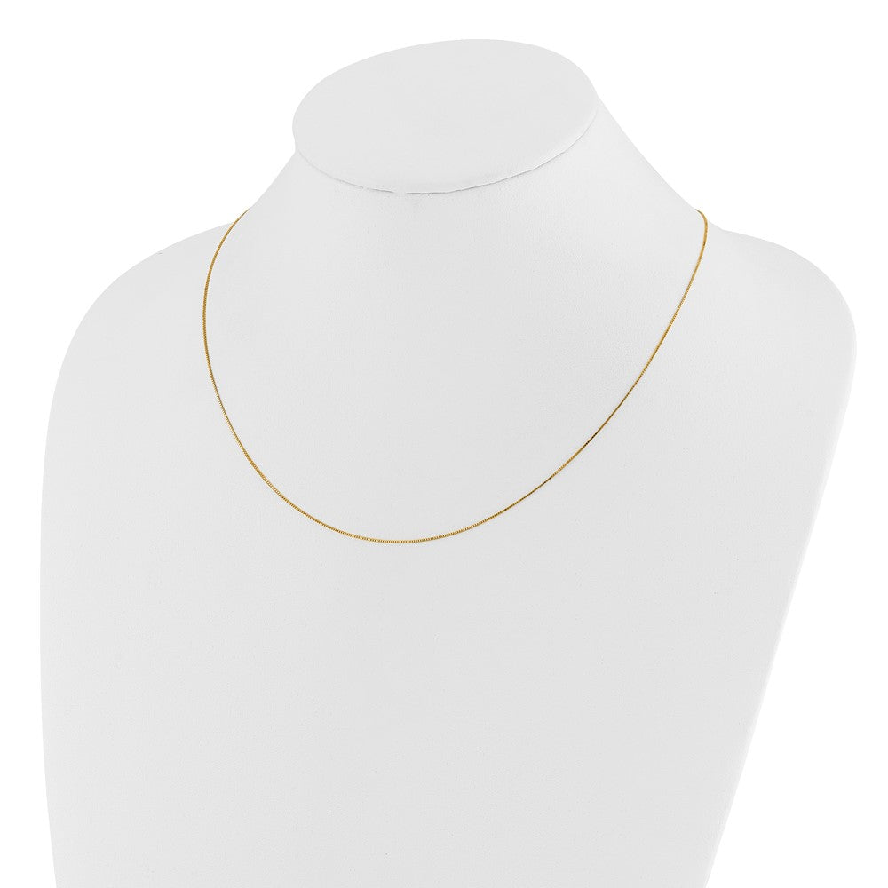 26 Inch 14K Yellow Gold Adjustable .55mm Baby Box Chain Necklace