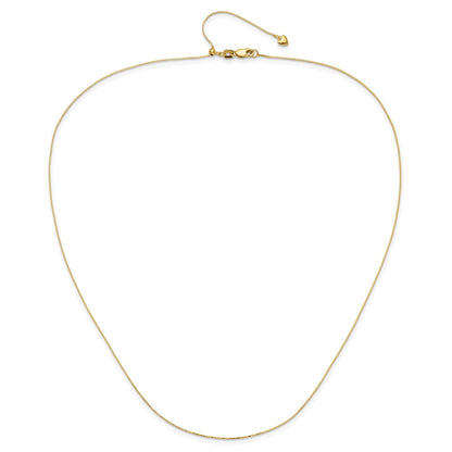 26 Inch 14K Yellow Gold Adjustable .55mm Baby Box Chain Necklace