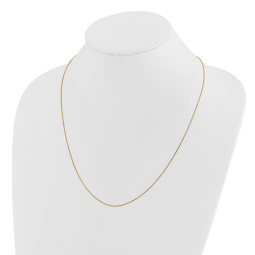 26 Inch 14K Yellow Gold Adjustable .55mm Baby Box Chain Necklace