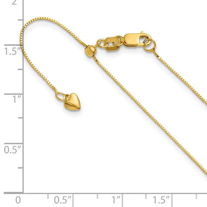 26 Inch 14K Yellow Gold Adjustable .55mm Baby Box Chain Necklace