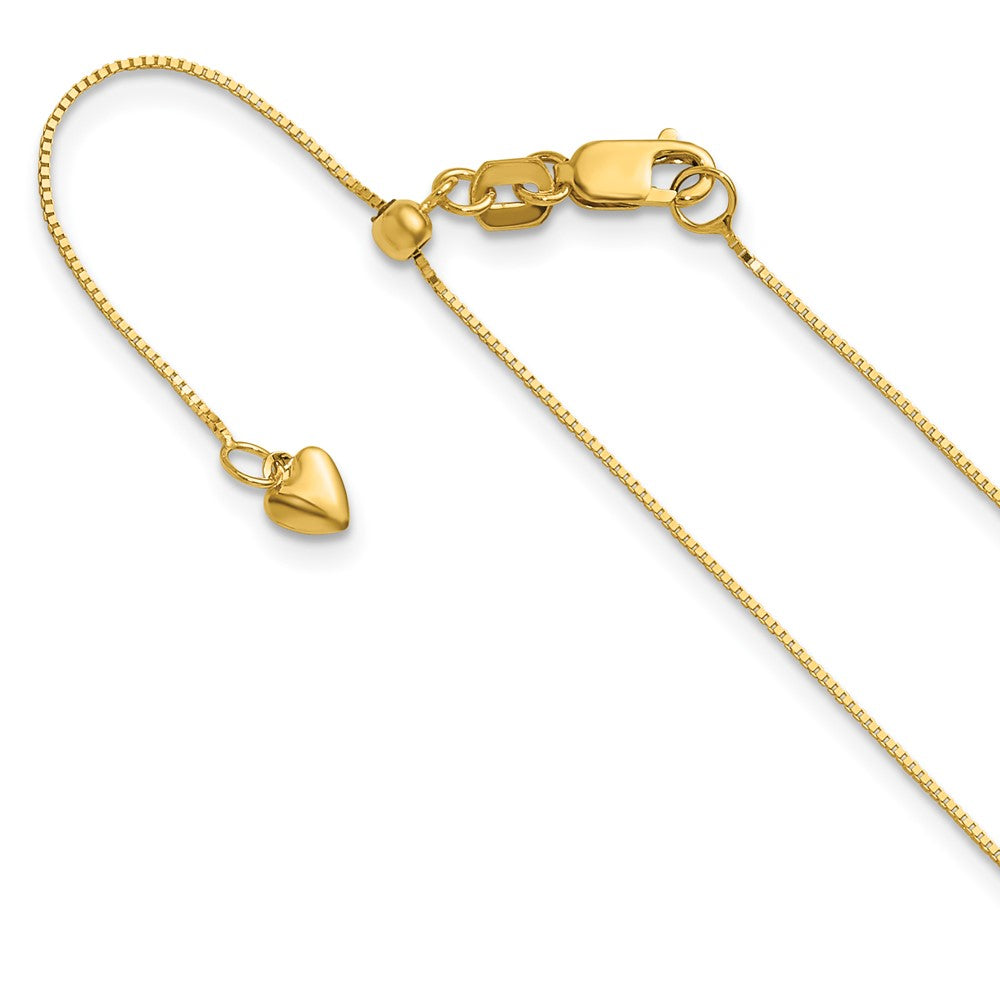 14K Adjustable .55mm Baby Box Chain Necklace