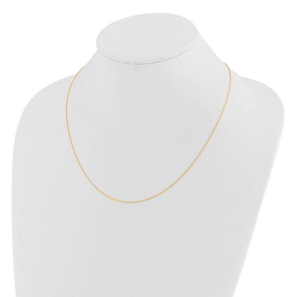 3 Inch 14K Yellow Gold Adjustable .8mm D/C Wheat Chain Necklace