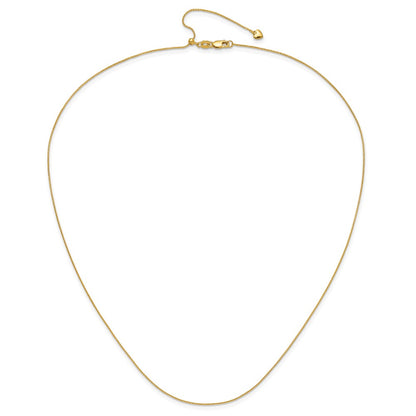 3 Inch 14K Yellow Gold Adjustable .8mm D/C Wheat Chain Necklace