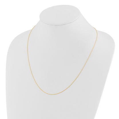 3 Inch 14K Yellow Gold Adjustable .8mm D/C Wheat Chain Necklace