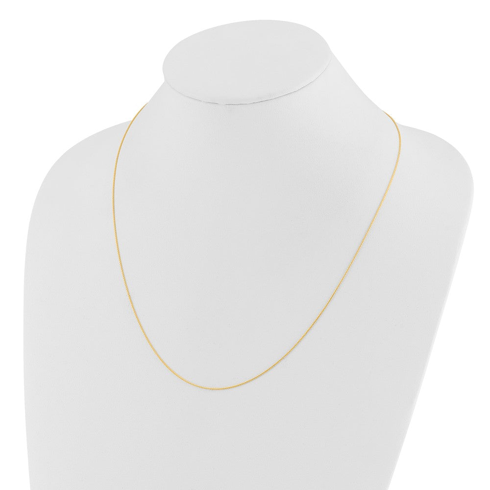 26 Inch 14K Yellow Gold Adjustable .8mm D/C Wheat Chain Necklace