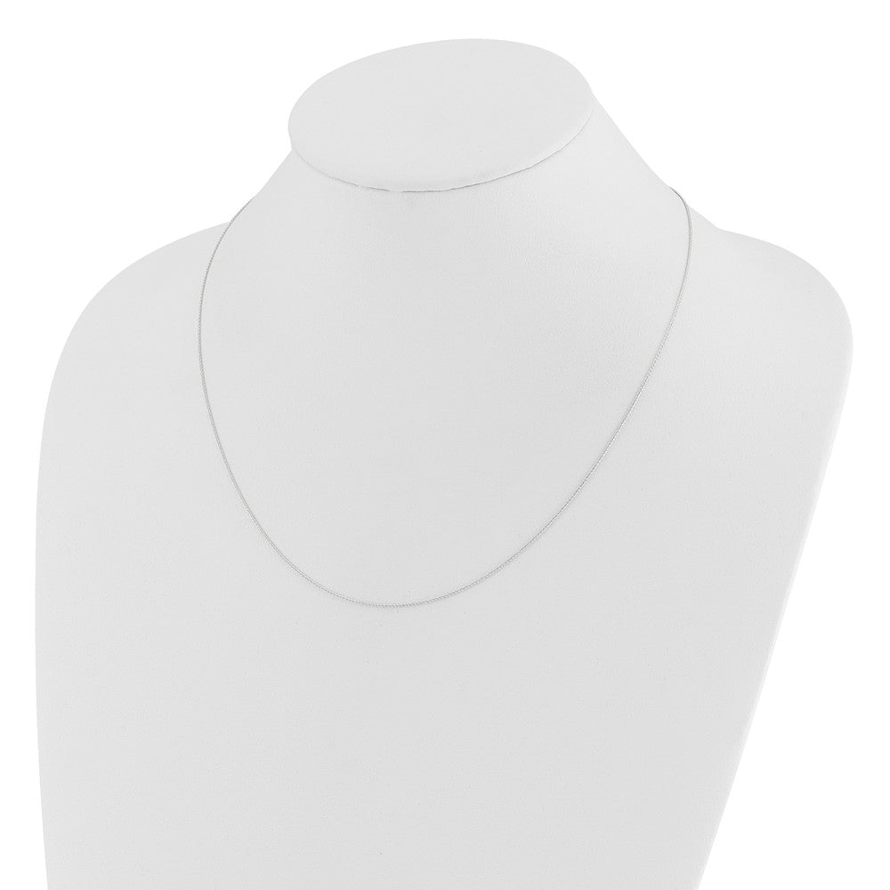 26 Inch 14K White Gold Adjustable .8mm D/C Wheat Chain Necklace