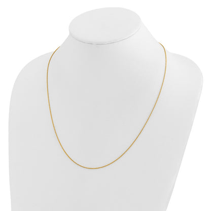 3 Inch 14K Yellow Gold Adjustable .95mm D/C Wheat Chain Necklace