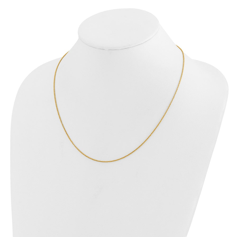 26 Inch 14K Yellow Gold Adjustable 1.2mm D/C Wheat Chain Necklace