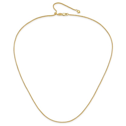 26 Inch 14K Yellow Gold Adjustable 1.2mm D/C Wheat Chain Necklace