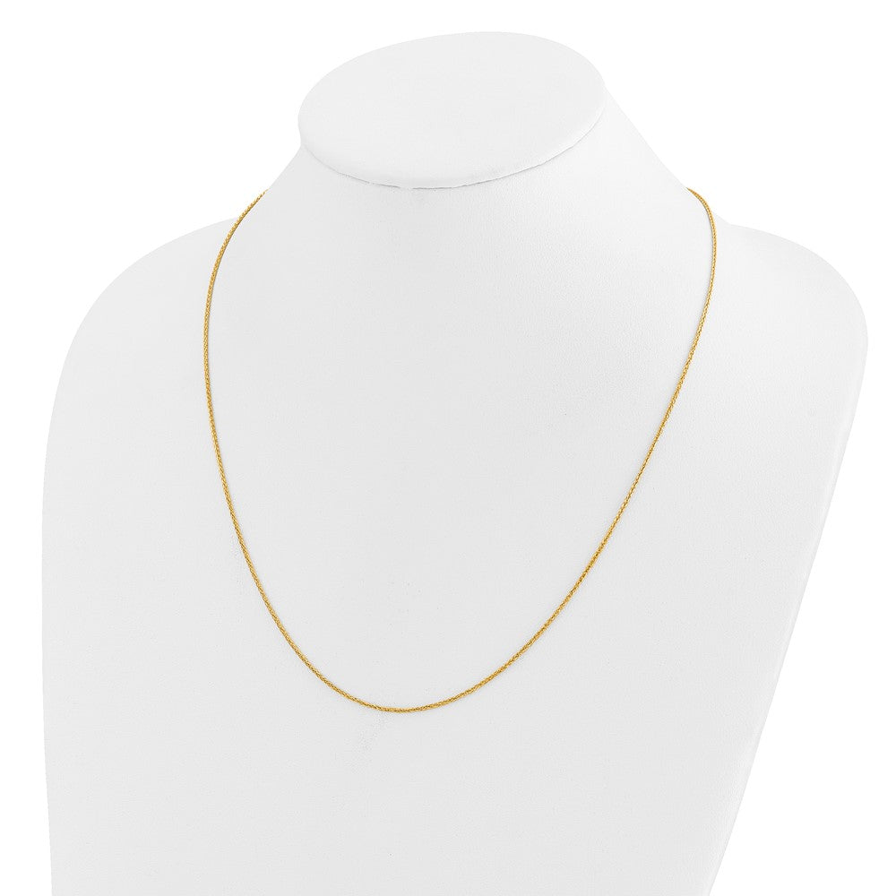26 Inch 14K Yellow Gold Adjustable 1.2mm D/C Wheat Chain Necklace